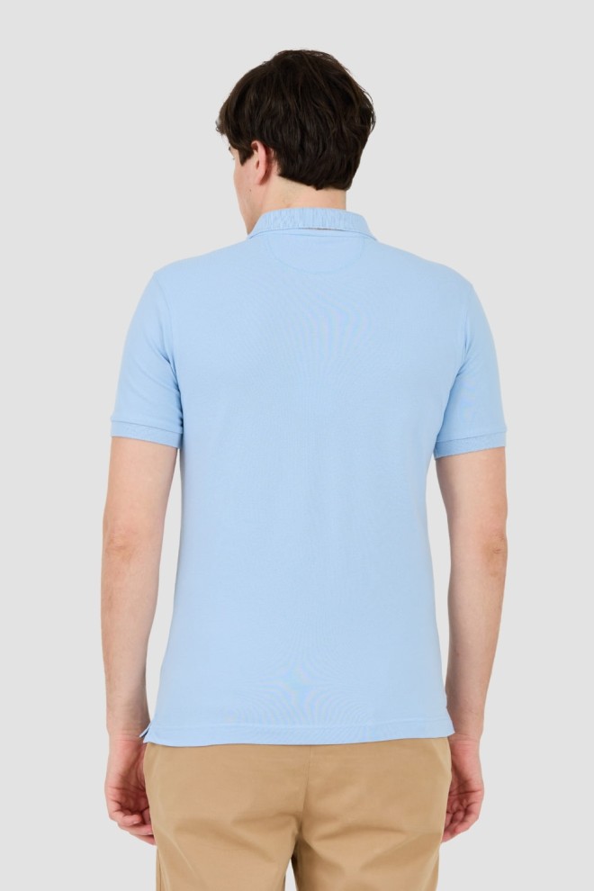 LA MARTINA Polo albastru pentru bărbați cu logo mic