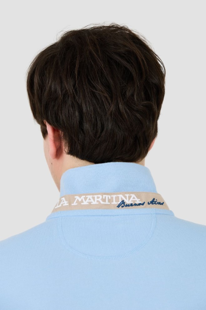 LA MARTINA Polo albastru pentru bărbați cu logo mic