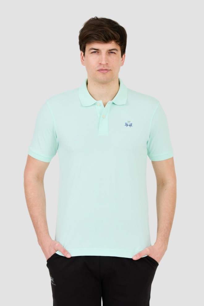 LA MARTINA Polo bărbătesc Mint cu logo mic