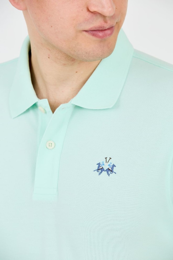 LA MARTINA Polo bărbătesc Mint cu logo mic