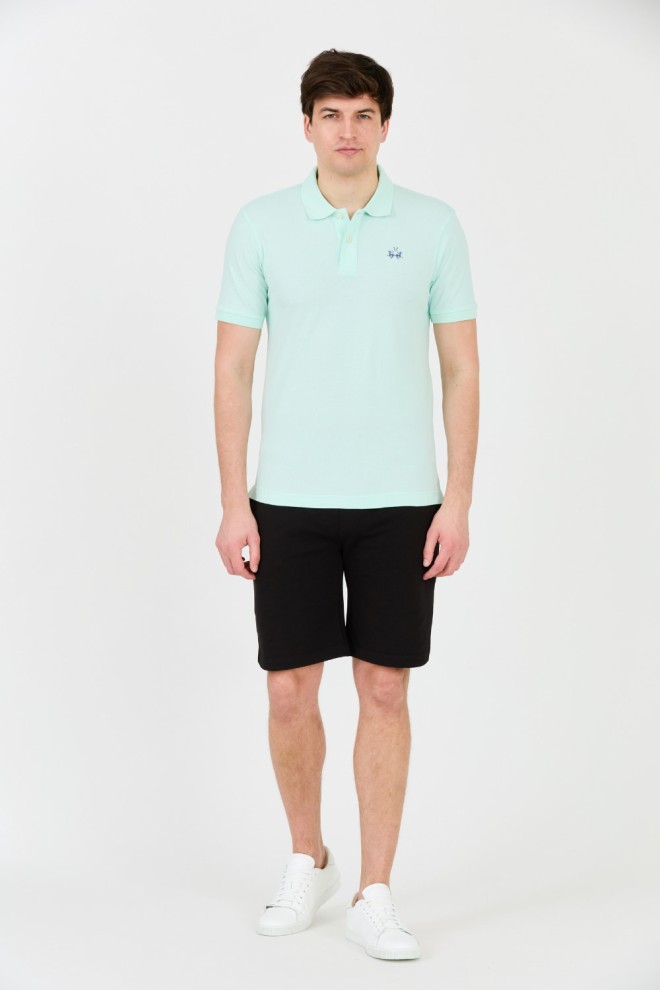 LA MARTINA Polo bărbătesc Mint cu logo mic