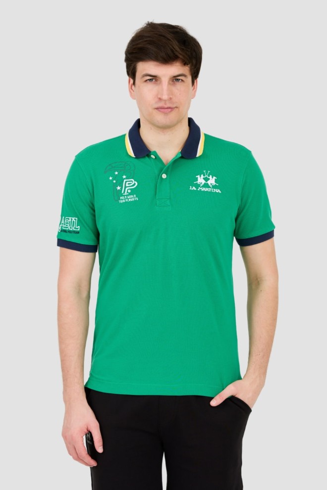 LA MARTINA Polo verde pentru bărbați