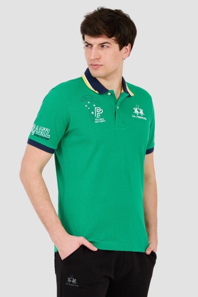 LA MARTINA Polo verde pentru bărbați