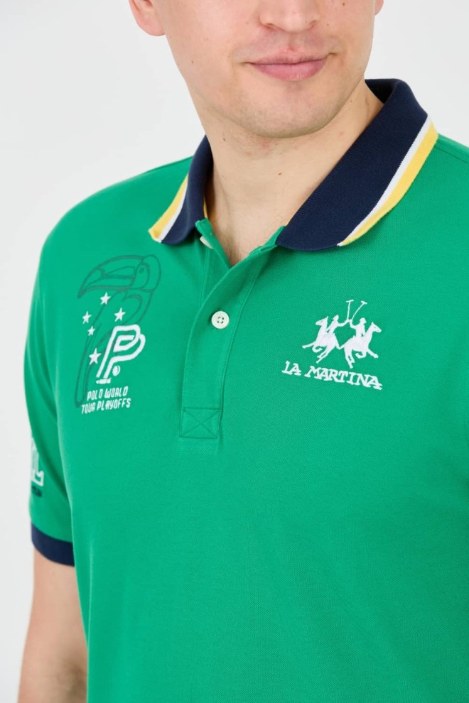 LA MARTINA Polo verde pentru bărbați
