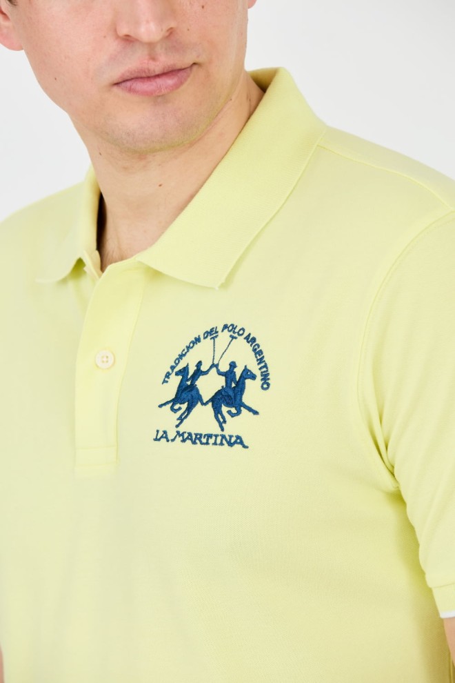 LA MARTINA Cytrynowe polo z dużym logo