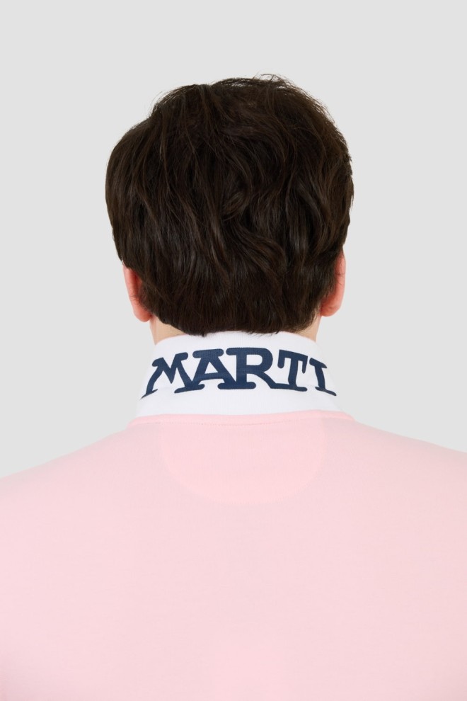 LA MARTINA Polo roz pentru bărbați cu logo mare