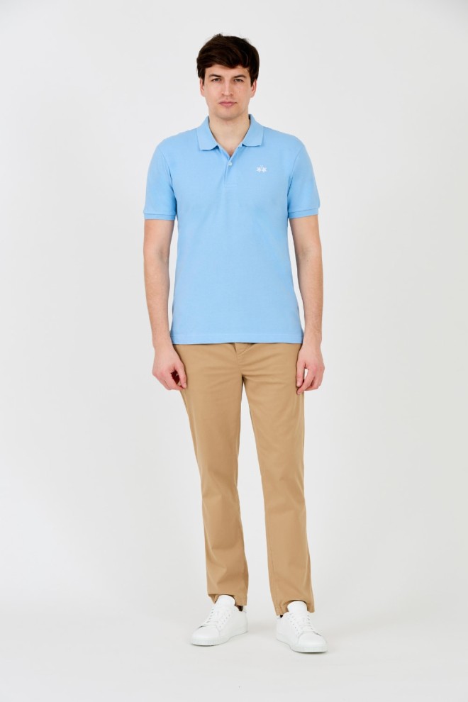 LA MARTINA Polo albastru pentru bărbați cu logo mic