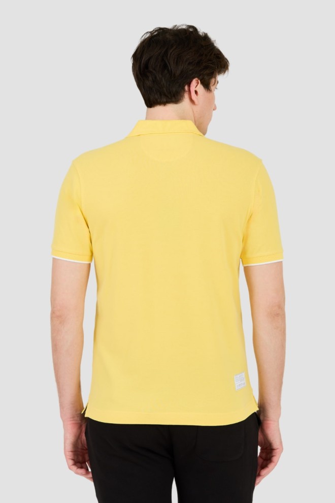 LA MARTINA Polo galben pentru bărbați cu logo mare