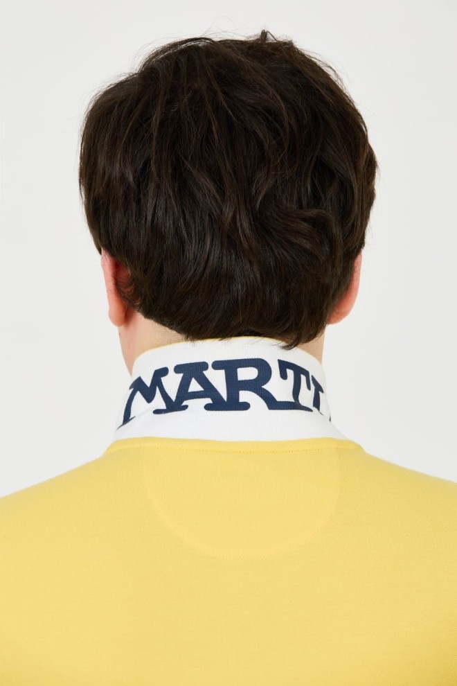 LA MARTINA Polo galben pentru bărbați cu logo mare