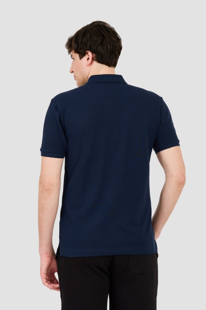 LA MARTINA Polo albastru marin pentru bărbați cu logo mic