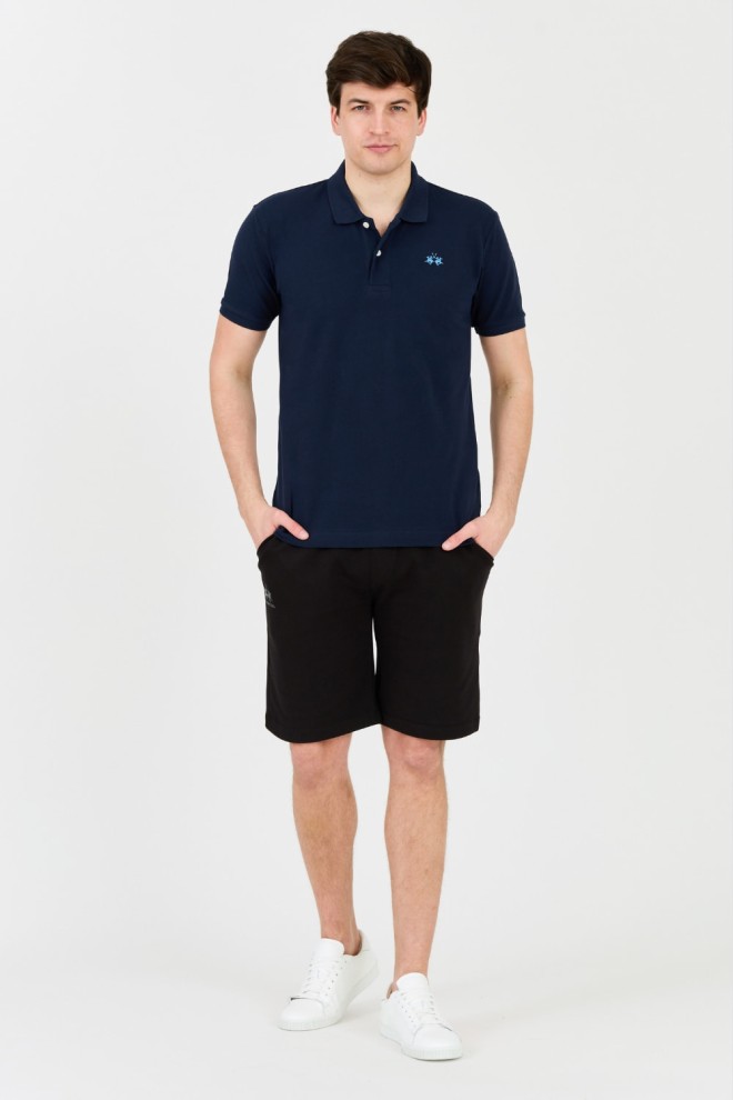 LA MARTINA Polo albastru marin pentru bărbați cu logo mic