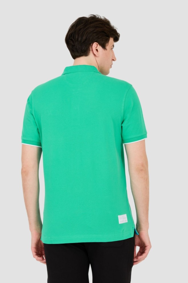 LA MARTINA Green polo with large logo