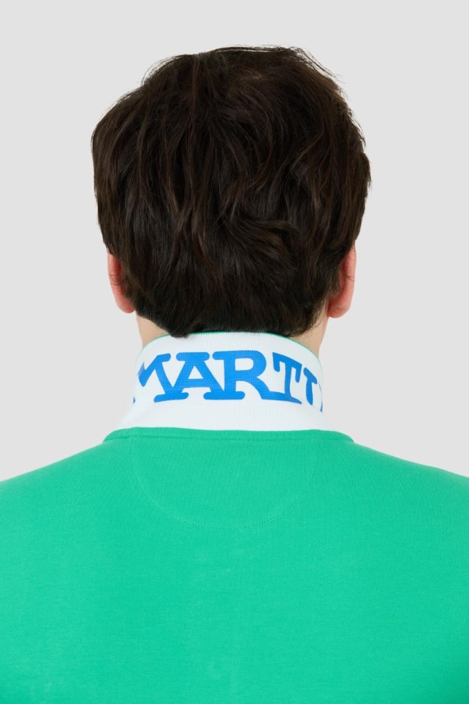 LA MARTINA Polo verde pentru bărbați cu logo mare