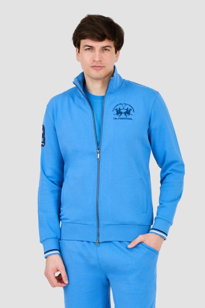 LA MARTINA Hanorac albastru cu fermoar pentru bărbați