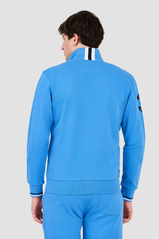 LA MARTINA Blue unbuttoned sweatshirt