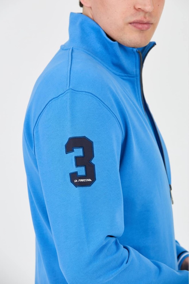 LA MARTINA Hanorac albastru cu fermoar pentru bărbați