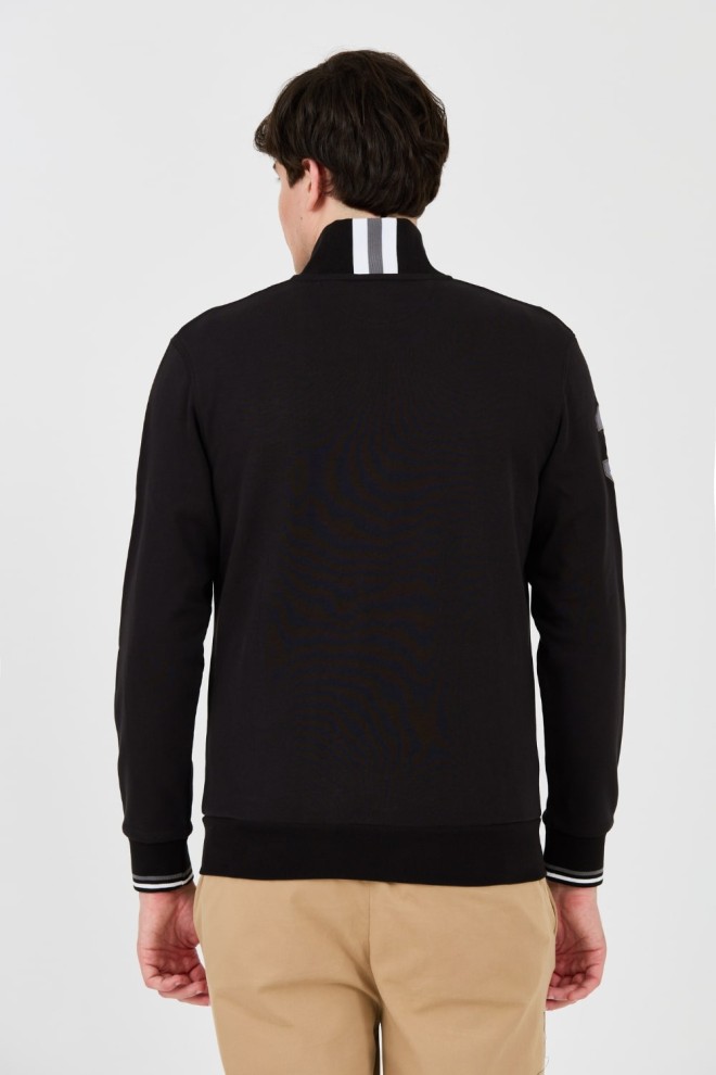 LA MARTINA Black unbuttoned sweatshirt