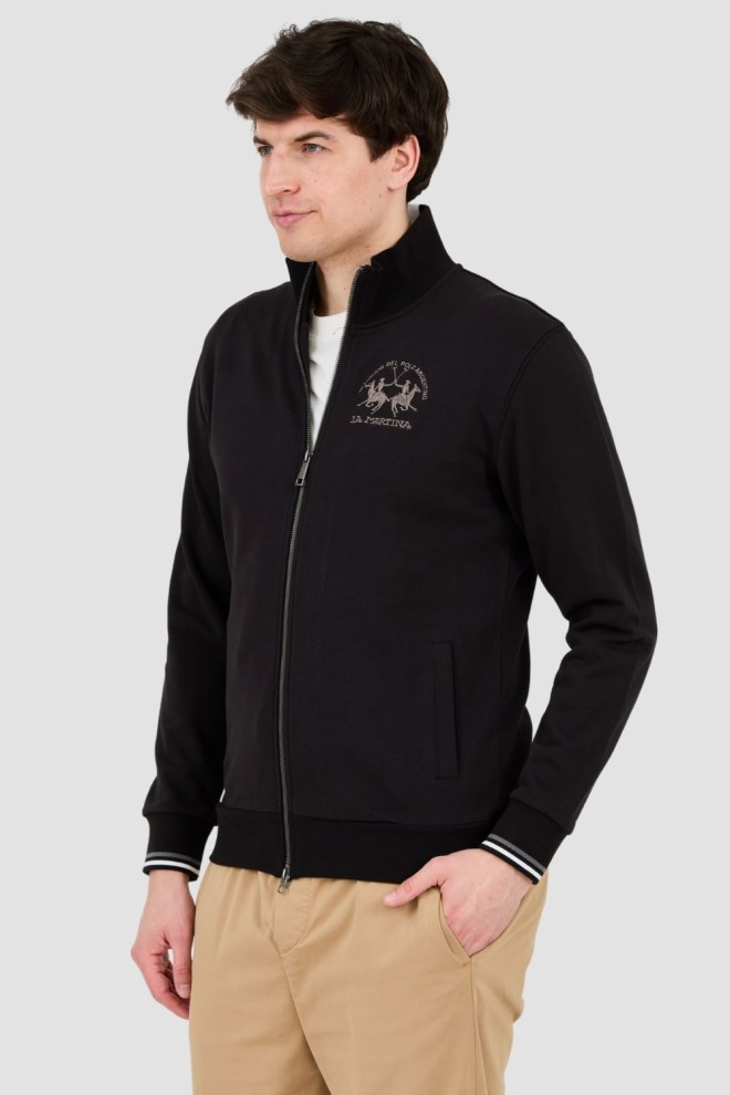 LA MARTINA Black unbuttoned sweatshirt