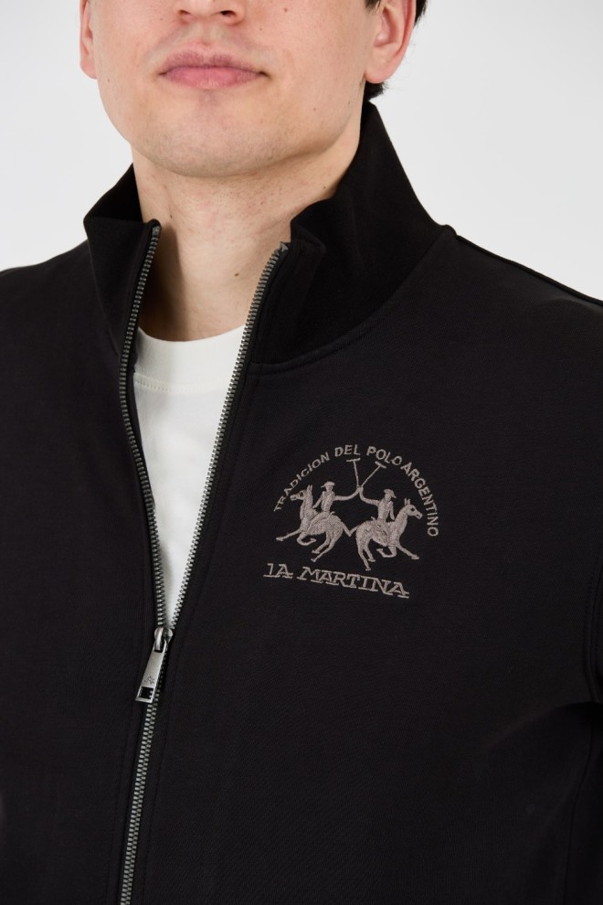 LA MARTINA Black unbuttoned sweatshirt