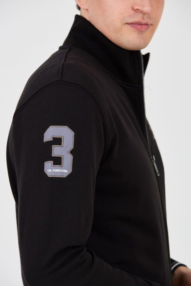 LA MARTINA Tricou negru cu fermoar pentru bărbați