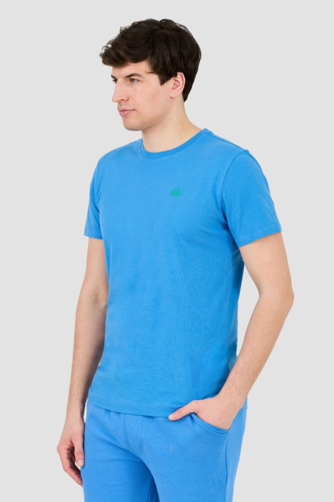 LA MARTINA Blue t-shirt with small logo