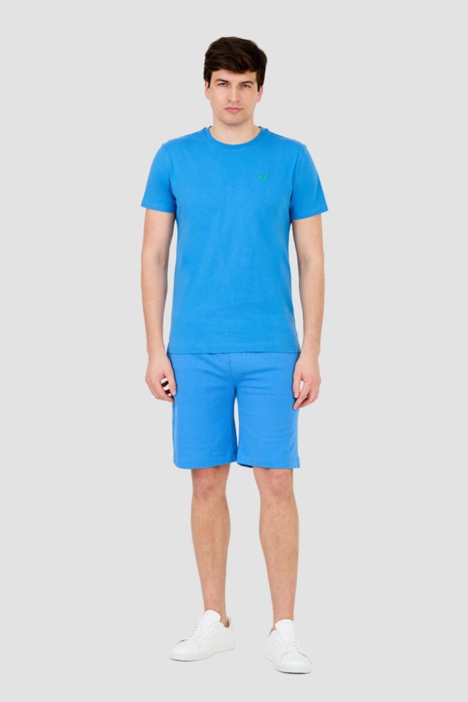 LA MARTINA Tricou albastru pentru bărbați cu logo mic