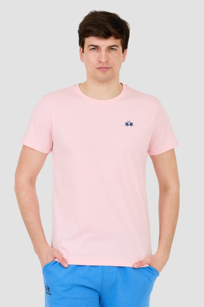 LA MARTINA Pink t-shirt with small logo