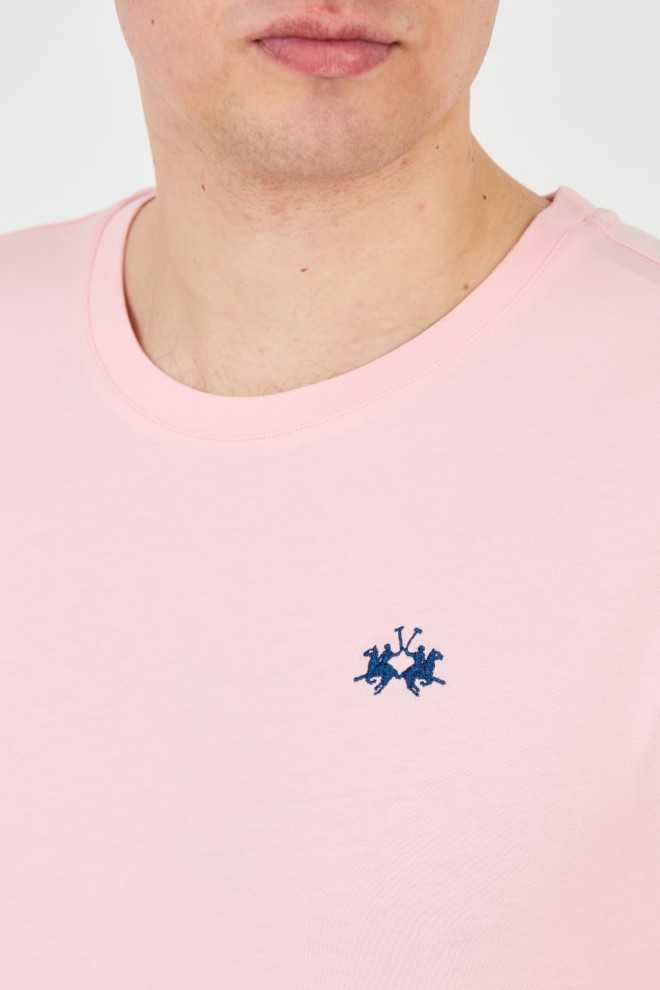 LA MARTINA Pink t-shirt with small logo