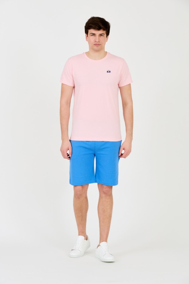 LA MARTINA Pink t-shirt with small logo