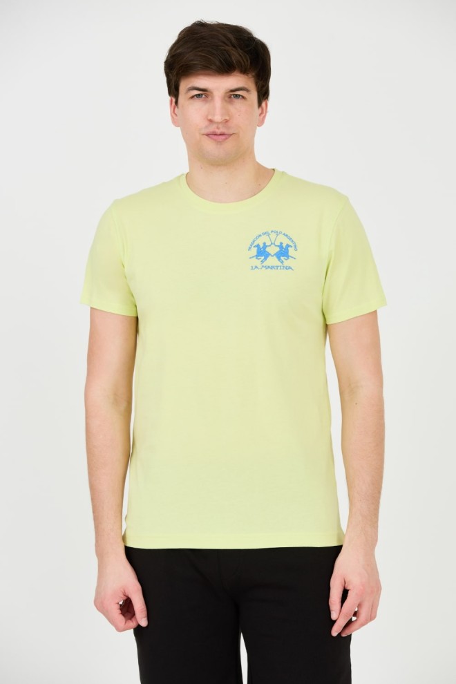 LA MARTINA Yellow t-shirt with large logo