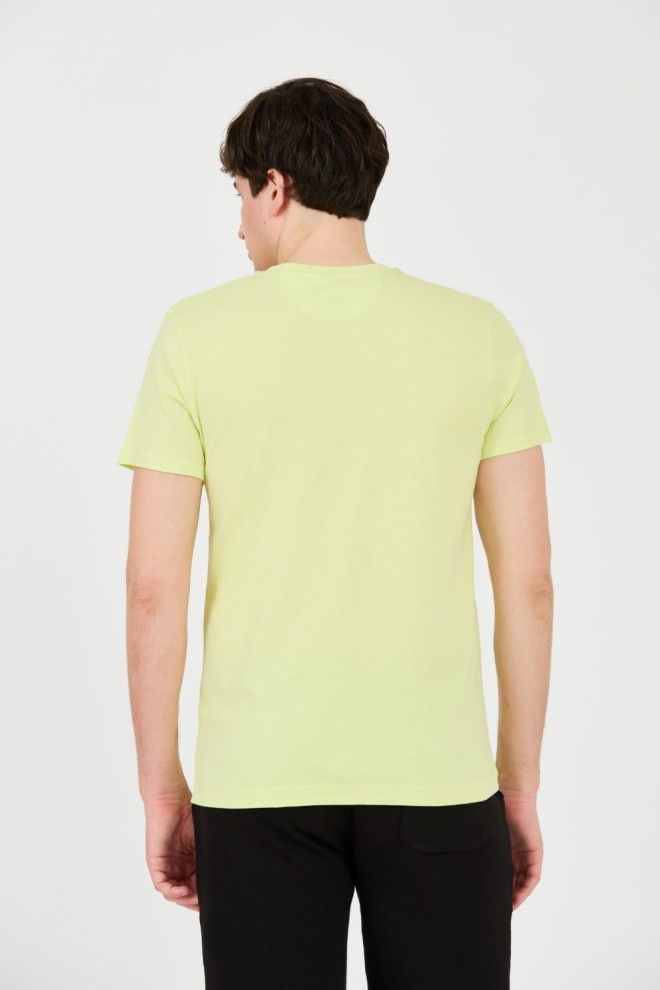 LA MARTINA Yellow t-shirt with large logo