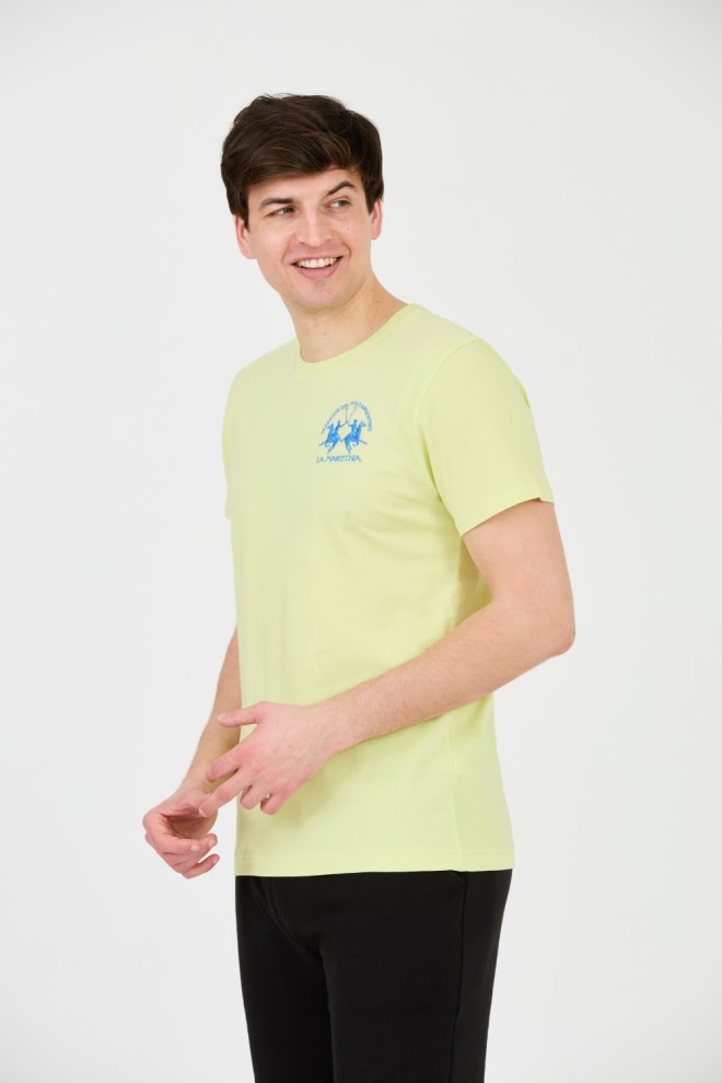 LA MARTINA Yellow t-shirt with large logo