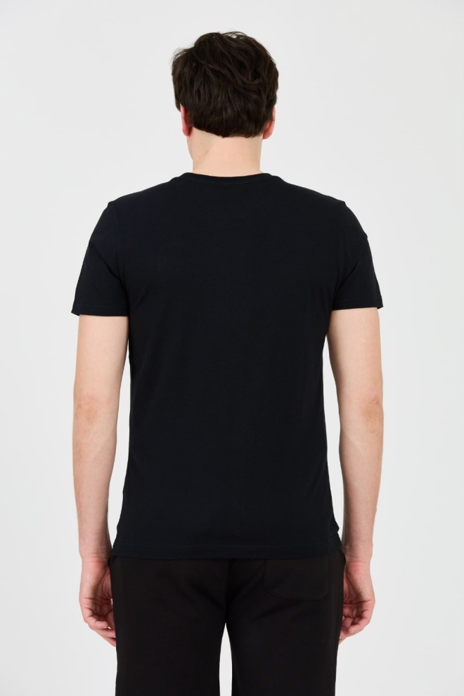 LA MARTINA Black t-shirt with large logo