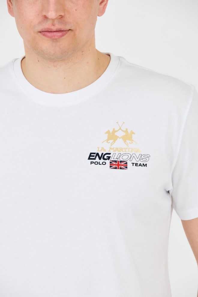 LA MARTINA Tricou alb pentru bărbați Jersey