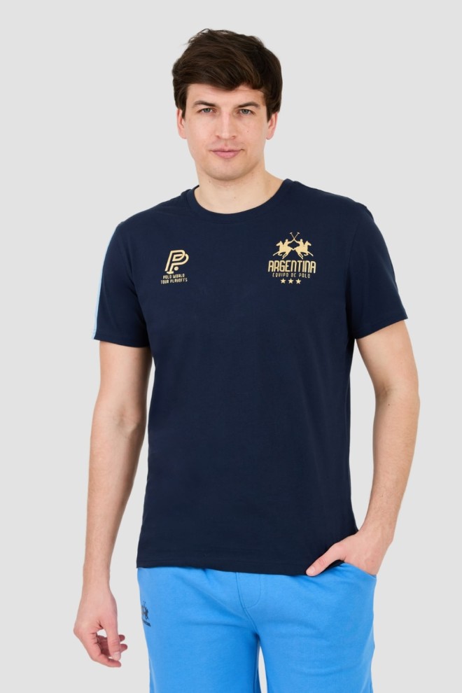 LA MARTINA Navy blue Jersey t-shirt