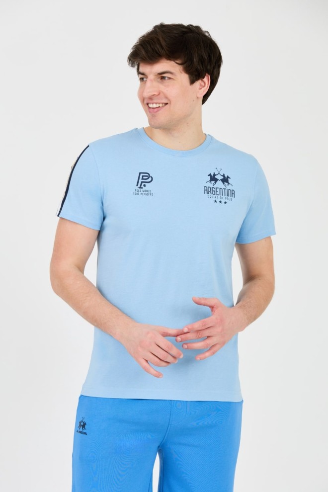 LA MARTINA Blue Jersey T-shirt