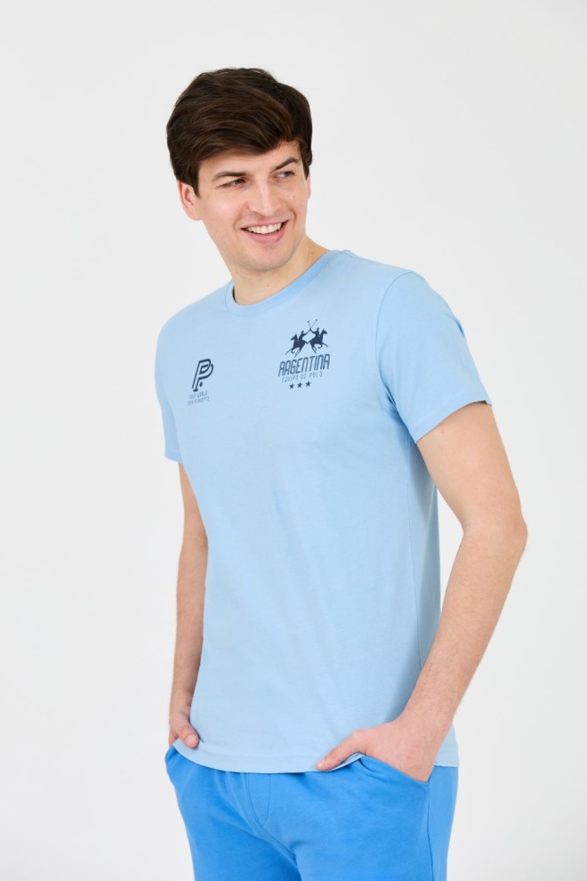 LA MARTINA Blue Jersey T-shirt