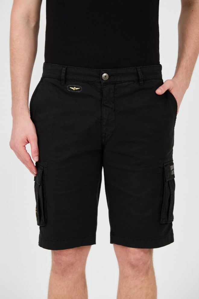 AERONAUTICA MILITARE Black Bermuda shorts