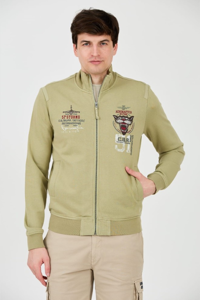 AERONAUTICA MILITARE Green sweatshirt Embroidered 51st