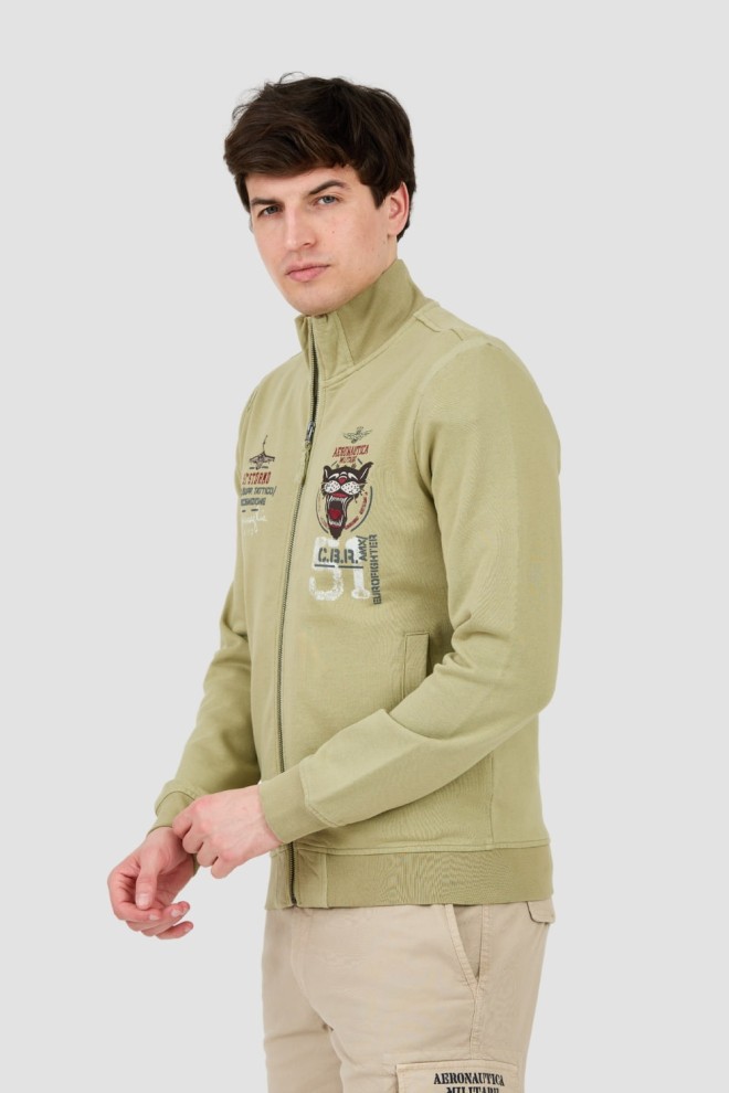 AERONAUTICA MILITARE Green sweatshirt Embroidered 51st