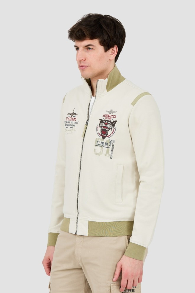 AERONAUTICA MILITARE Beige sweatshirt Embroidered 51st