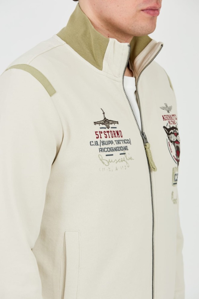 AERONAUTICA MILITARE Beige sweatshirt Embroidered 51st