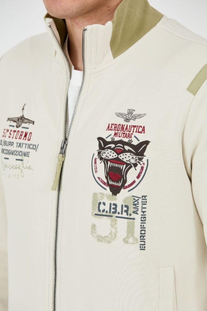 AERONAUTICA MILITARE Beige sweatshirt Embroidered 51st