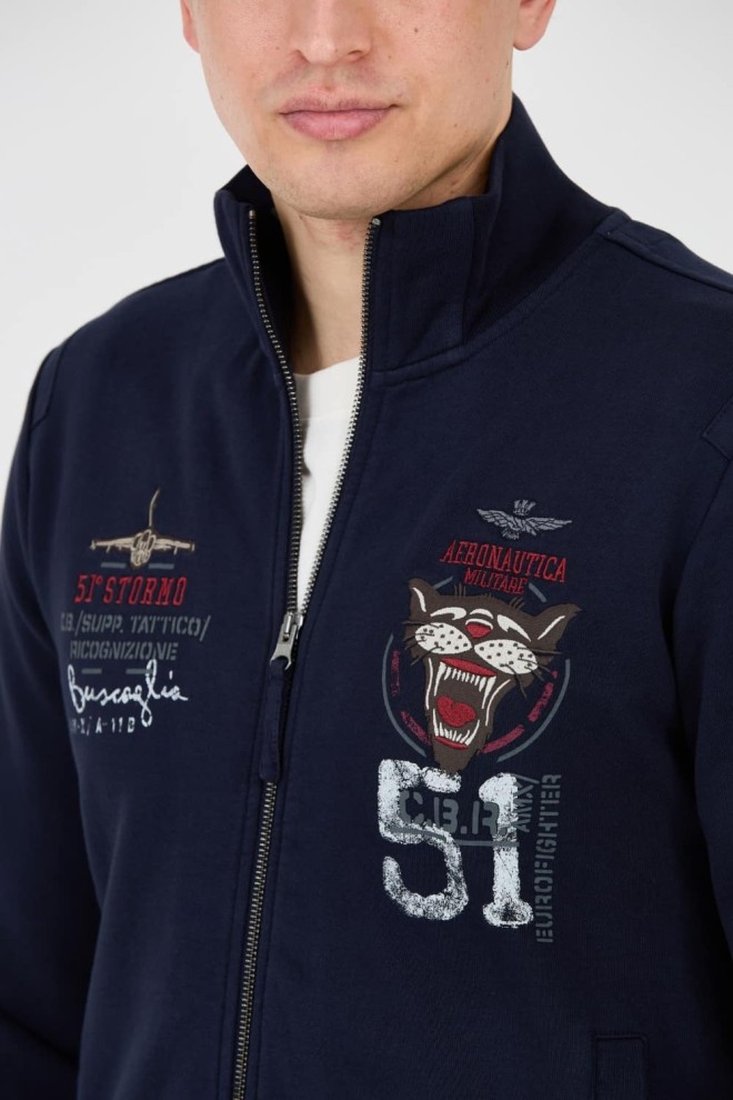 AERONAUTICA MILITARE Granatowy bluza Embroidered 51st