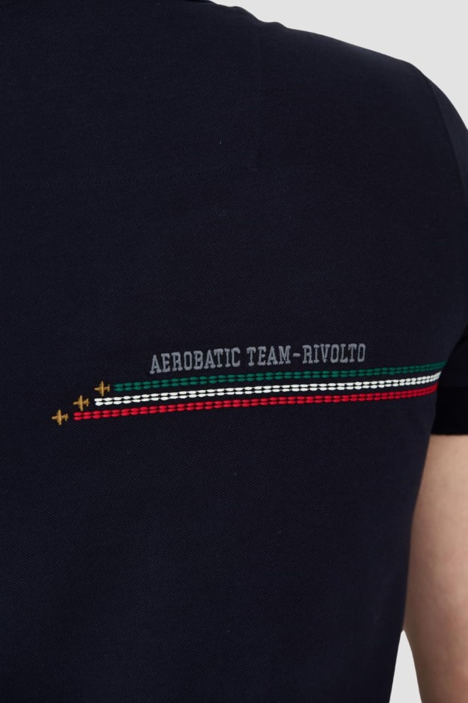 AERONAUTICA MILITARE Navy blue Frecce Tricolori Embroidered polo