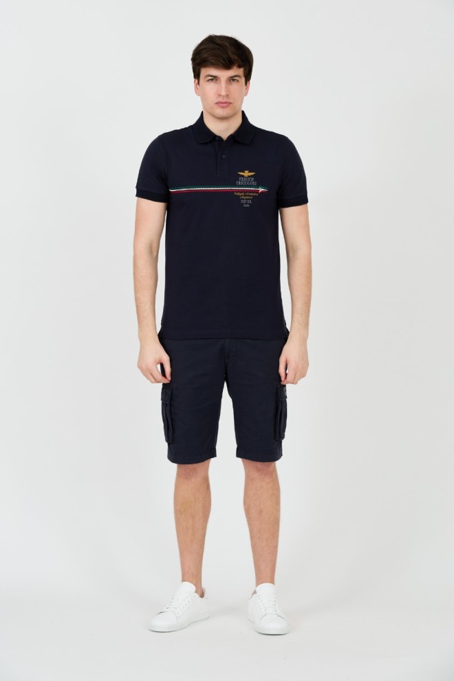 AERONAUTICA MILITARE Polo brodat Frecce Tricolori albastru marin pentru bărbați