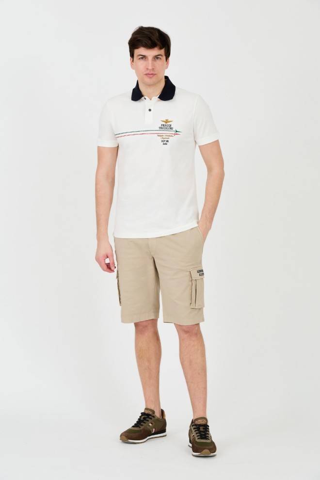 AERONAUTICA MILITARE White Frecce Tricolori Embroidered Polo