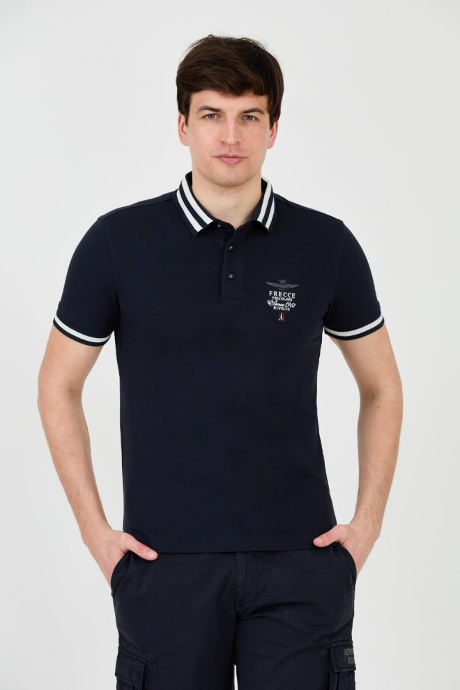 AERONAUTICA MILITARE Navy blue Short Sleeve polo