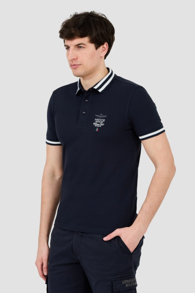 AERONAUTICA MILITARE Navy blue Short Sleeve polo