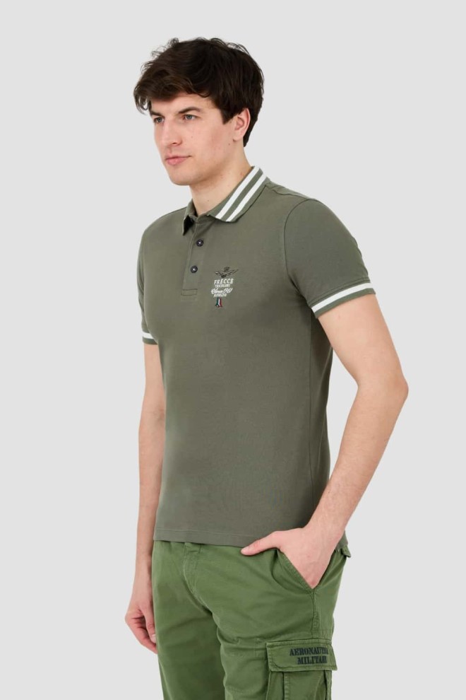 AERONAUTICA MILITARE Green Polo Short Sleeve